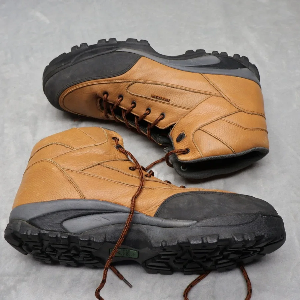 Hytest Mens 15 Wide Hiking Boots Brown Leather Rugged Steel‎ Toe Hiker Wide Work